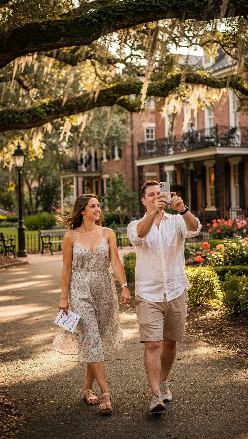 Rodzina piknikująca w urokliwej okolicy wzdłuż trasy.